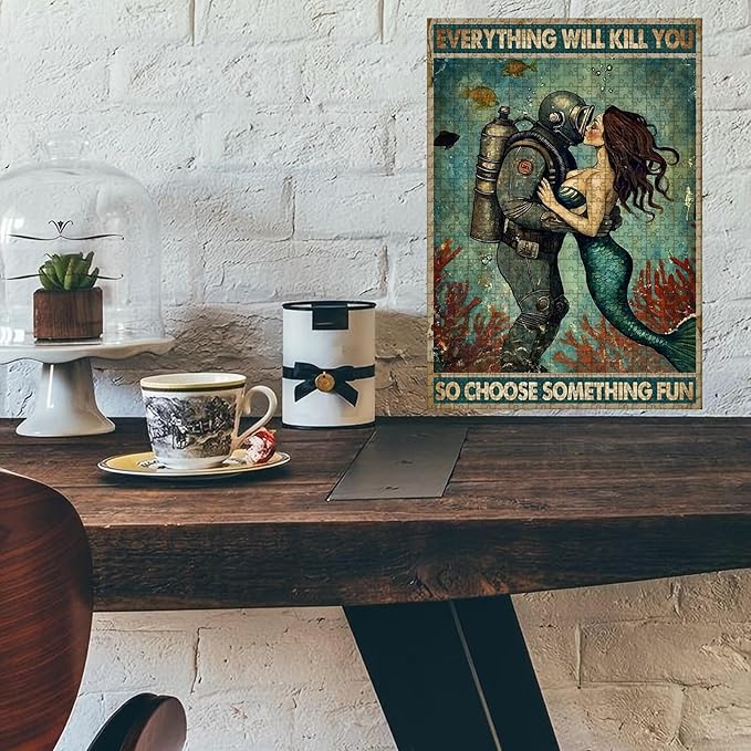 1000 Piece Wooden Jigsaw PuzzleEverything Will Kill You So Choose Something Fun Adults & Kids Difficult Brain Teaser for Family Fun & Quiet Entertainment 29.5x19.7 Inch