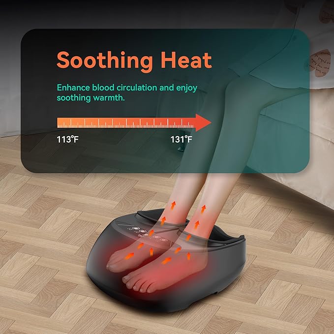 Snailax Shiatsu Foot Massager with Heat Remote Control, Size up to 13, Electric Heated Foot Massage Machine, 3 Levels of Kneading/Vibration/Compression/Heat, Gifts for Dad Mom