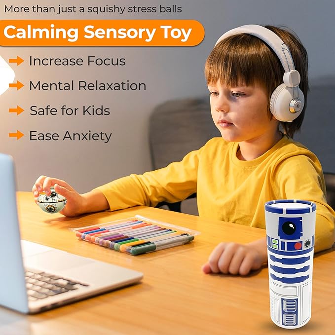 Squishy Balls 2 Packs- Pop Fidget Toy, Stress Relief Fidget, Stress Ball Use for Play/ Decor/ Improve Concentation and Focus [Super Soft] Pack of 2 - 6 Balls