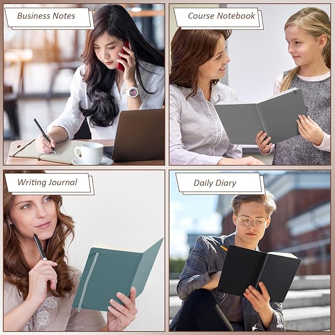 Laumoi 14 Pack Lined Journal Notebooks 5.5 x 8.2 Inch A5 Hardcover Notebook College Ruled Notepad with Pen Holder PU Leather Ruled Lined Journals for School Business Work Writing(Deep Color)