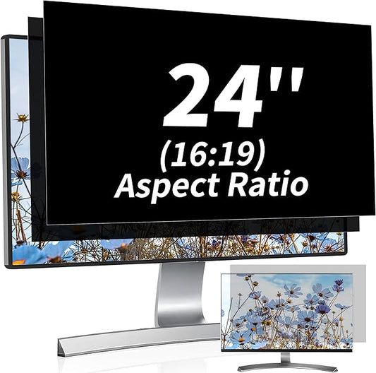 Seorsok 2-Pack 24 Inch Privacy Screen for Computer Monitor 16:9 Aspect Ratio,Anti Peeping Anti Blue Light Computer Monitor Privacy Filter,Removable Eye Protection&Anti-Scratch 24in Protector Film