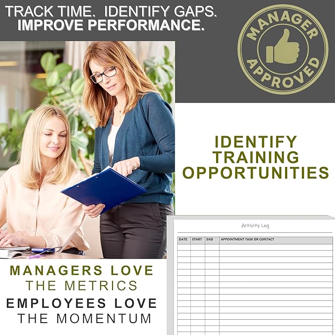 Activity Log Notepad – Daily Tracker Planning Pad for Office Productivity, Task Tracking & Time Management Planner – Work Communication Logbook Timesheet, Get Organized – 8.5 x 11 Legal Pad, 60 Page