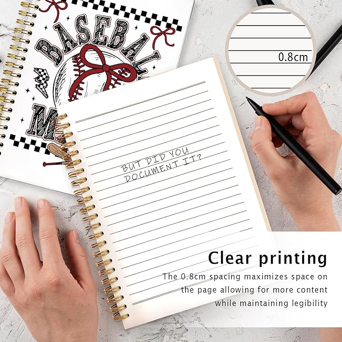 Baseball Mama Notebook, Baseball Mom Gifts Notebooks for Note Taking, Gifts for Baseballs Lovers Journal, Retro Checkered Coquette Bow Baseballs Journals for Writing, 5.5x8.3 Inch