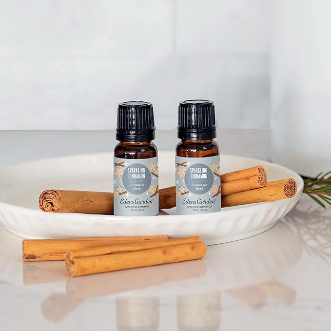 Edens Garden Sparkling Cinnamon Essential Oil Blend- 100% Pure Premium Grade, Undiluted, Natural, Therapeutic, Aromatherapy, The Best for Diffusing, Candle, Laundry, Humidifiers 10 ml (.33 fl oz)