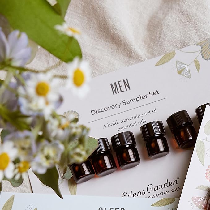Edens Garden Men Essential Oils Discovery Sampler 6 Set – 100% Pure Therapeutic Grade Essential Oils For Men's Natural Cologne, Skin Care & Home Diffusers – Aromatherapy Wellness Gift, .92 ml / 6 Pack