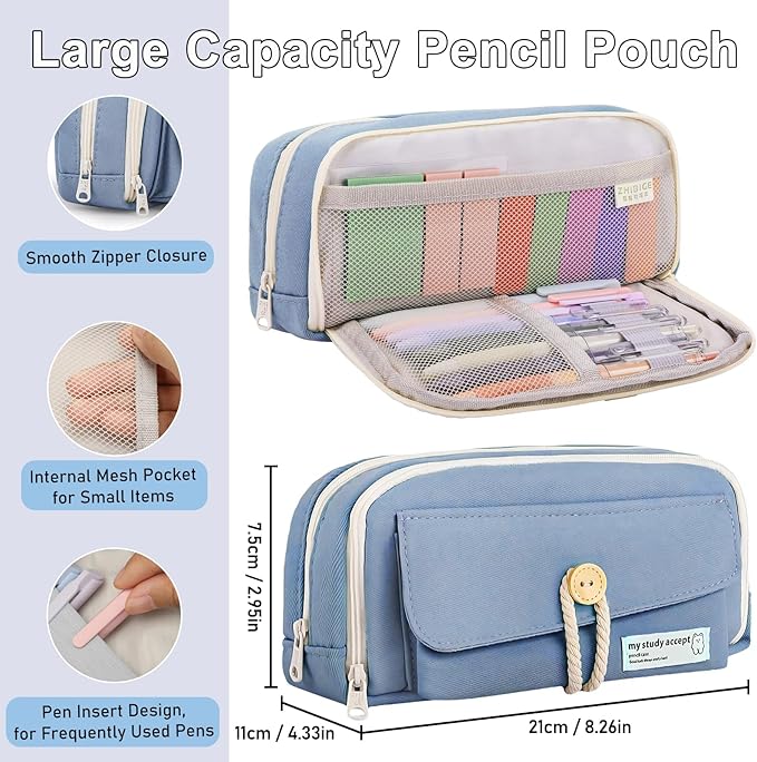 54Pcs Bible Journaling Kit with Pencil Case, Bible Highlighters and Pens with Tabs, Notebook, Bible Study Supplies Journel Essentials Accessories Tools for Women,Back to School Gifts (Blue)