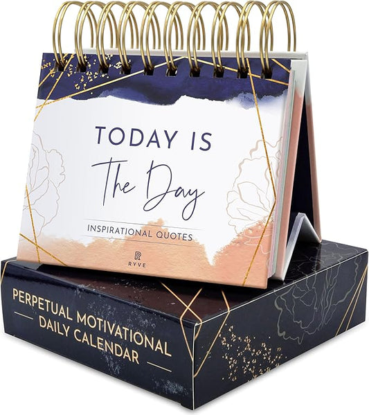 Motivational Calendar - Daily Flip Calendar with Inspirational Quotes - Inspirational Desk Decor for Women, Office Decor for Women Desk, Inspirational Gifts for Women, Desk Accessories for Women