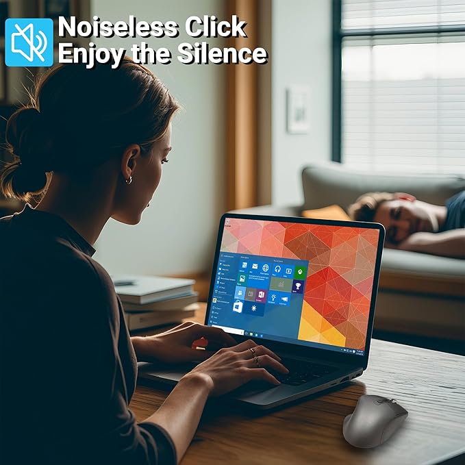 Ergonomic Mouse,Bluetooth Vertical Wireless Mouse,LED Rechargeable Optical Computer Mice, Portable(BT5.2 or USB 2.4GHz) Dual Mode,1000/1600/2400 DPI,8 Buttons for Laptop,Desktop,PC,Macbook (grey)