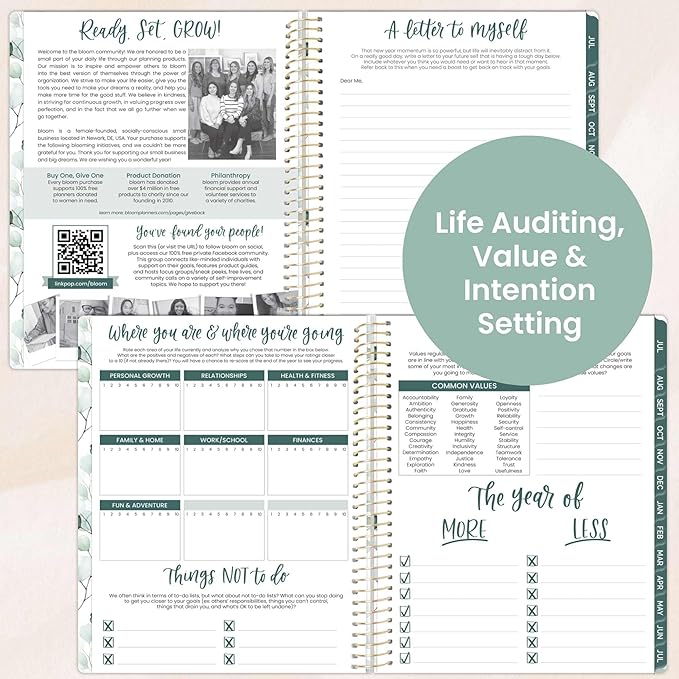bloom daily planners 2025-2026 (8.5" x 11") Academic Year Day Planner (July 2025 - July 2026) - Weekly & Monthly Dated Agenda Organizer with Stickers & Tabs - Boho Greenery