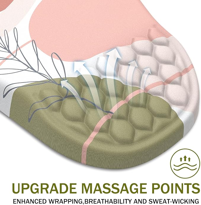 Ergonomic Mouse Pad Wrist Support, with Memory Foam & Non-Slip PU Base, Comfortable Massage Design Mouse Pad Relieve Wrist Fatigue&Pain, Suitable for Computer, Office and Home(03Rose)