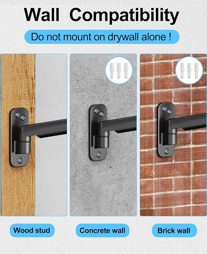 Monitor Wall Mount Fits Max 35 Inch/26.4lbs Computer Screen, Ultrawide Premium Single Arm, Full Motion Gas Spring Wall Monitor Mount with VESA Extension Kit for Max VESA 200x200mm