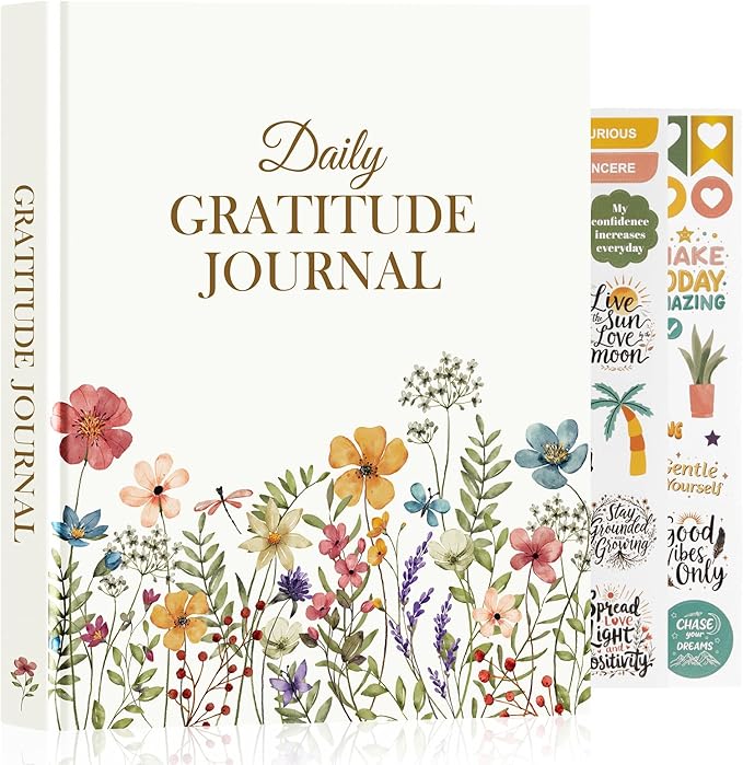 Lanpn Daily Gratitude Journal for Woman Men, 4 Month Affirmation & Mindfulness Planner, 7.8"x9.2" The 5 Minute Grateful Guided Diary, Undated Reflection Notebook with Positivity Prompts & Quotes