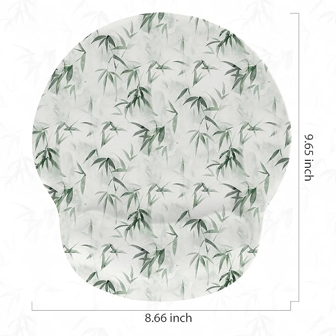 RICHEN Ergonomic Mouse Pad with Wrist Support,Non-Slip Rubber Base for Computer Laptop & Mac,Lightweight Rest for Home,Office & Travel (Bamboo Leaf)
