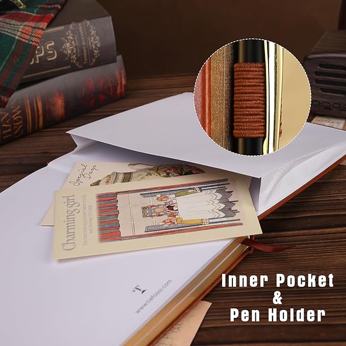 TIEFOSSI Dotted Journal Notebook, Dot Grid Notebook for Women Men, Hardcover PU Leather Journal, 160 GSM Thick Paper, 160 Numbered Pages with Gold Edges, 8 x 8 Square Diary