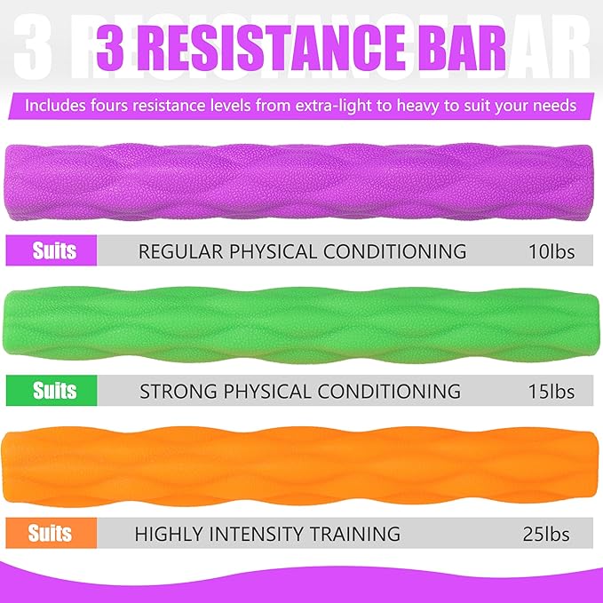 Flex Therapy Bars,Twist Bar for Physical Therapy & Resistance Bar for Golfers Elbow,Tendinitis,Wrist,Forearms Pain, Improve Grip Strength and Relieve Pain