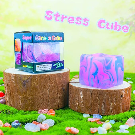 Stress Cube for Kid & Adults, Gel Filled Squishy Toys for Kids Stress Relief - High Density Squeeze Balls for Students Calming, Fidgets for Classroom Prize Toys