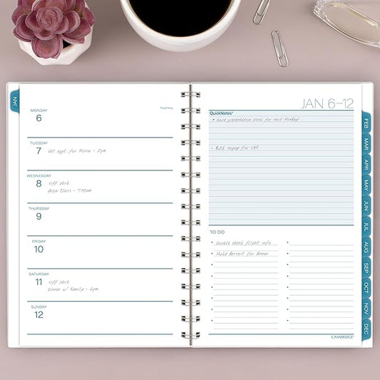 Cambridge 2025 Planner, Weekly & Monthly, 5-1/2" x 8-1/2", Small, Glacier (1727-200-25)