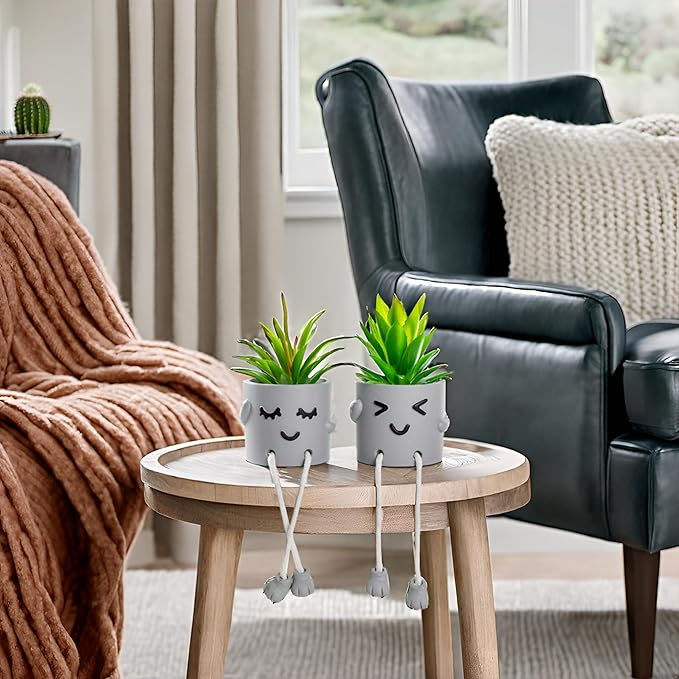 Lifelike Artificial Succulent Plants with Creative Pots, Realistic Faux Greenery for Home, Office, Bathroom, Bedroom, Kitchen, and Desk Decor, Long-Lasting Maintenance-Free Decor Home Office