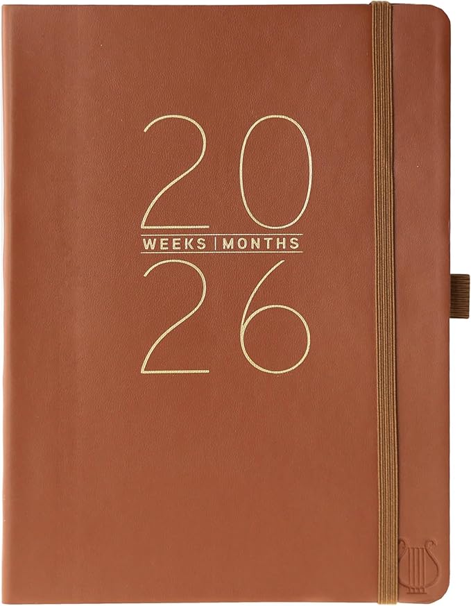Graphique 2026 Apollo Business Planner | 18 Month Organizer, July 2025 - Dec. 2026 | Weekly & Monthly Spreads | To-Do List & Note Pages | Pen Loop | Vegan Leather | Classic Brown | 6” x 8”