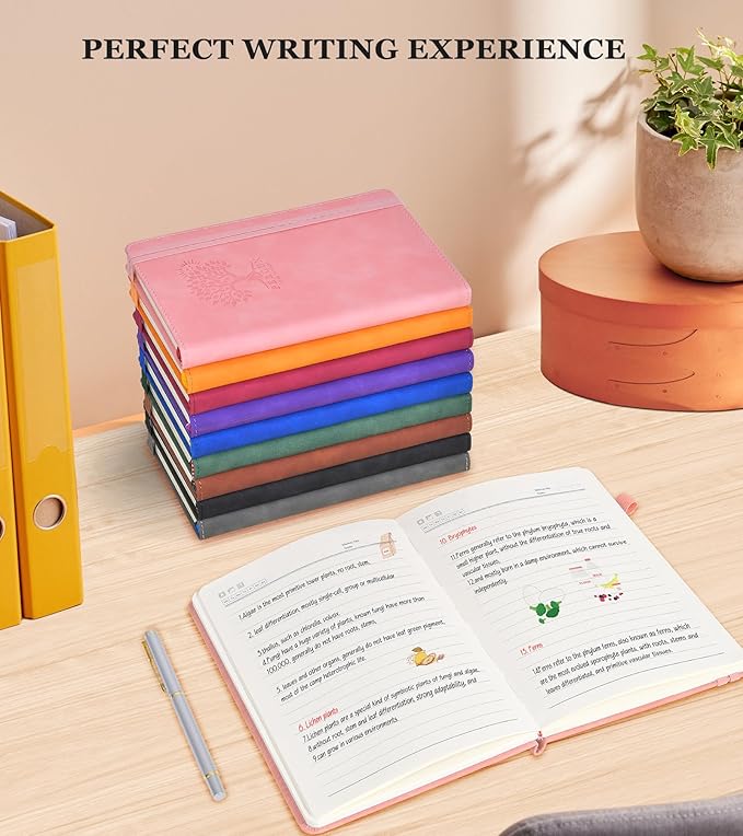 Lined Journal Notebook for Men & Women,200 Pages A5 Hardcover Leather Notebook (5.9"x8.5"), Travel Journal for Work, School, Business Writing, Note Taking, Notepad Diary (Blue)