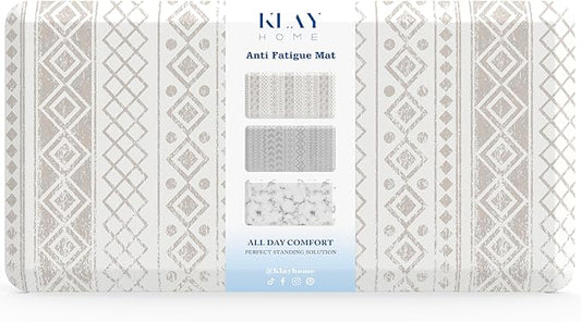 Klay Home Kitchen mats for Floor Anti Fatigue, 3/4" Thick 100% PU Memory Foam Kitchen mat, Padded Kitchen mat, Cushion Kitchen Sink Rug - Waterproof - Non-Slip - Well-Made (Medium 20" x 39", Boho)