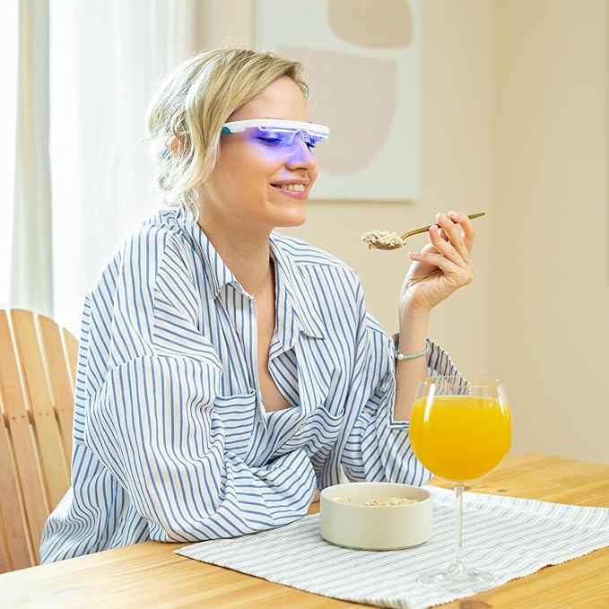 AYO: Premium Blue Light Therapy Glasses | Sleep Better, Boost Energy, Improve Mood | Portable Light Therapy Lamp | Circadian Rhythm Disruptions Linked to Sleep Problems, Winter Blues, Low Energy