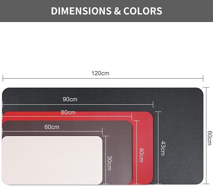 KINGFOM Desk Pad Office Desktop Protecter, PU Leather Desk Mat Blotters Organizer with Comfortable Writing Surface (47.2" x 23.6", Light Green+Pink)