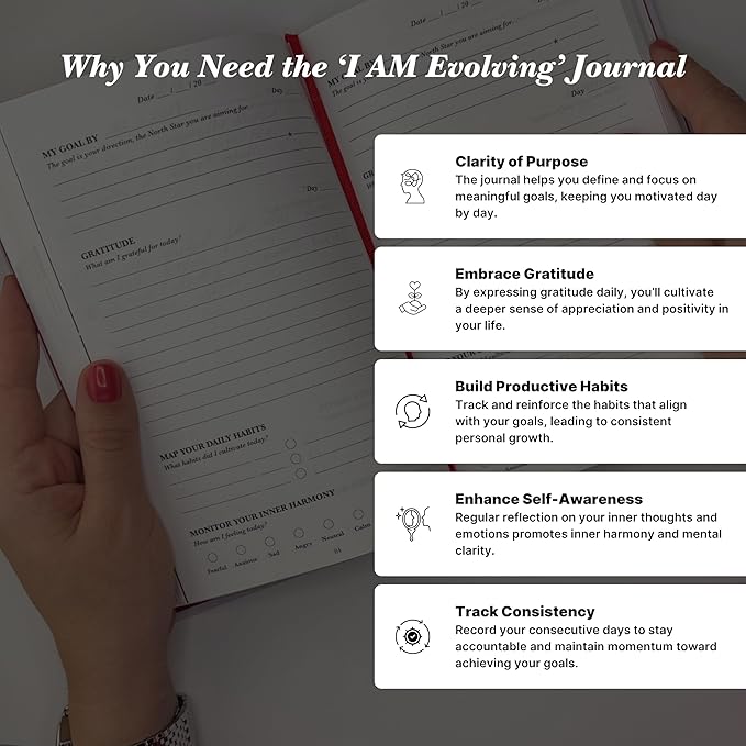 I AM Evolving Journal: Set Goals, Embrace Gratitude, Cultivate Habits, Achieve Inner Peace | Undated Gratitude Journal for Personal Development, Mindfulness, & Daily Reflection. (Lavender)