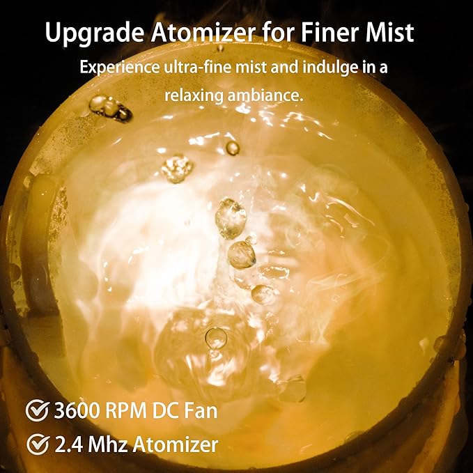 BOXING 250ML Esseantial Oil Diffuser, Ultrasonic Aromatherapy Diffusers for Home & Large Room, 7 Colors of Night Light for Bedroom, Timer, Quiet Operation, Stylish Ceramic, Auto Shut Off, White