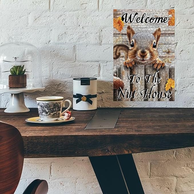 500 Piece Difficult Wooden Squirrel Jigsaw Puzzle for Adults Kids Educational Family Activity Stress Relieving Quiet Play 20.4x15 Inch