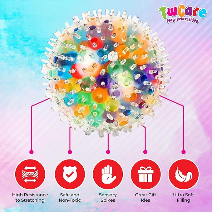 6 Pack Stress Balls, Vent Dinosaur Fidget Mesh Squishy Stress Relief Toys for Adults Anxiety Sensory Squeeze Pop Colorful Basket Stuffers Classroom Student Rewards Carnival Prizes Birthday Goody Bag