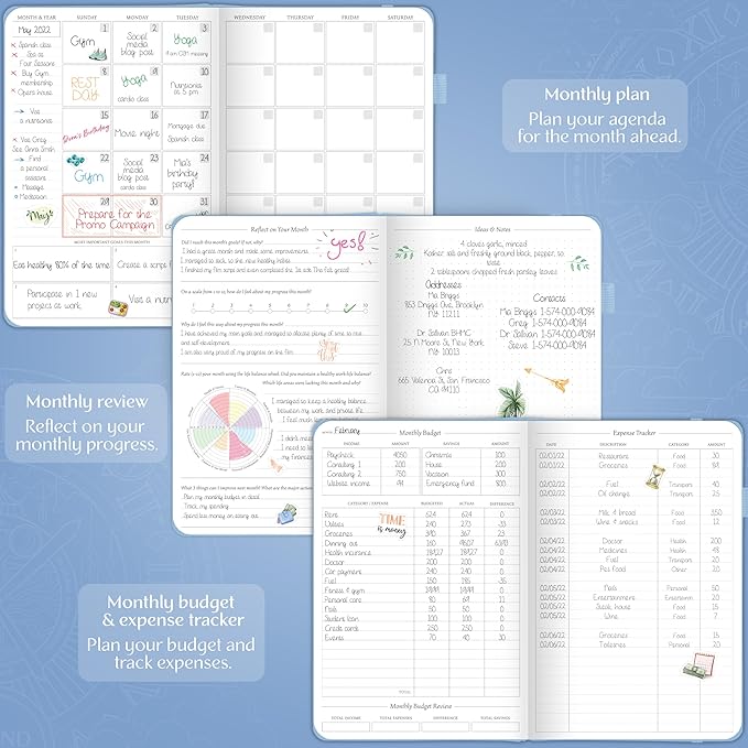 Legend Weekly Planner Premium – Undated Weekly, Monthly & Budget Planner – Life Organizer for Time Management & Productivity, A5 (Periwinkle, New Cover)