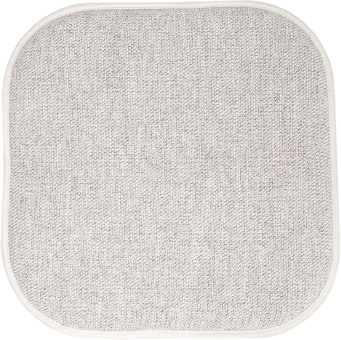 Sweet Home Collection Chair Cushion Memory Foam Pads Honeycomb Pattern Slip Non Skid Rubber Back Rounded Square 16" x 16" Seat Cover, 4 Pack, Alexis Cream/Brown