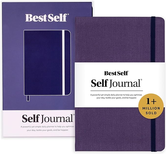 BestSelf 13-Week Self Journal & Goal Planner – Undated Daily ADHD-Friendly Journal for Men & Women | Productivity, Gratitude, Reflection & Habit Tracker | 2025 Life Organizer with Prompts, Distance Navy