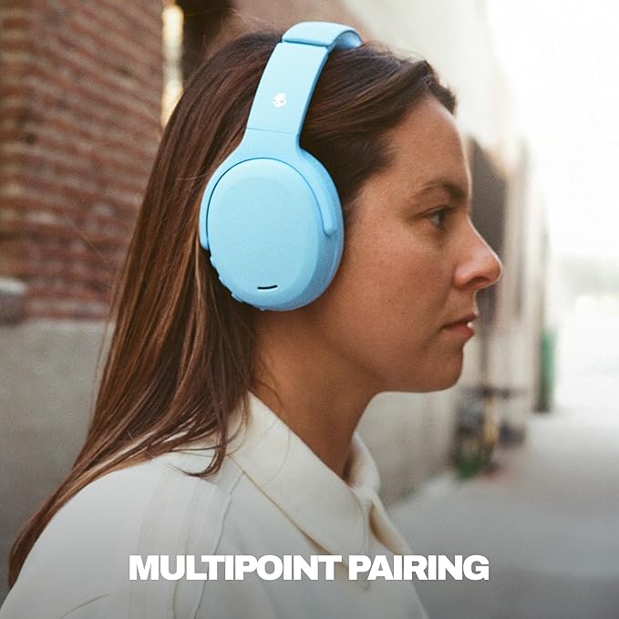 Skullcandy Crusher ANC 2 Over-Ear Noise Canceling Wireless Headphones with Sensory Bass and Extra Charging Cable, 50 Hr Battery, Microphone, Works with Bluetooth Devices - Preppy Summer Resort