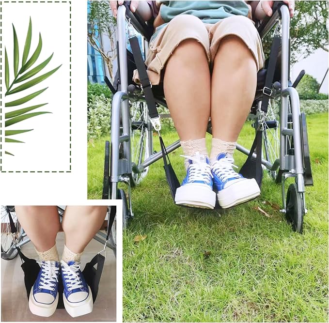 Wheelchair Foot Straps for Elderly Assistive Devices are Used the Elderly,Disabled, Pregnant Women,and Injured Patients Footrest Hammock, Adjustable Hanging Sling Airplane Travel, Desk Rest Essentials