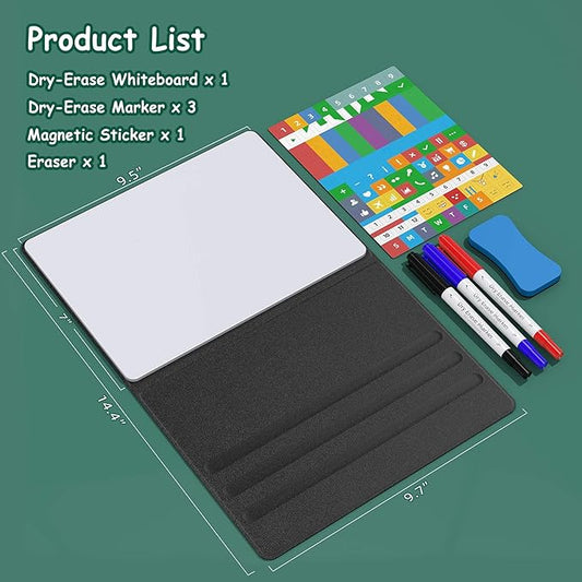 Small Desktop Dry Erase Board, 9.5x7 Magnetic Planner Desk White Board with Stand, Portable Whiteboard for Office Home School Supplies MH780 (M1 Blank (Black))