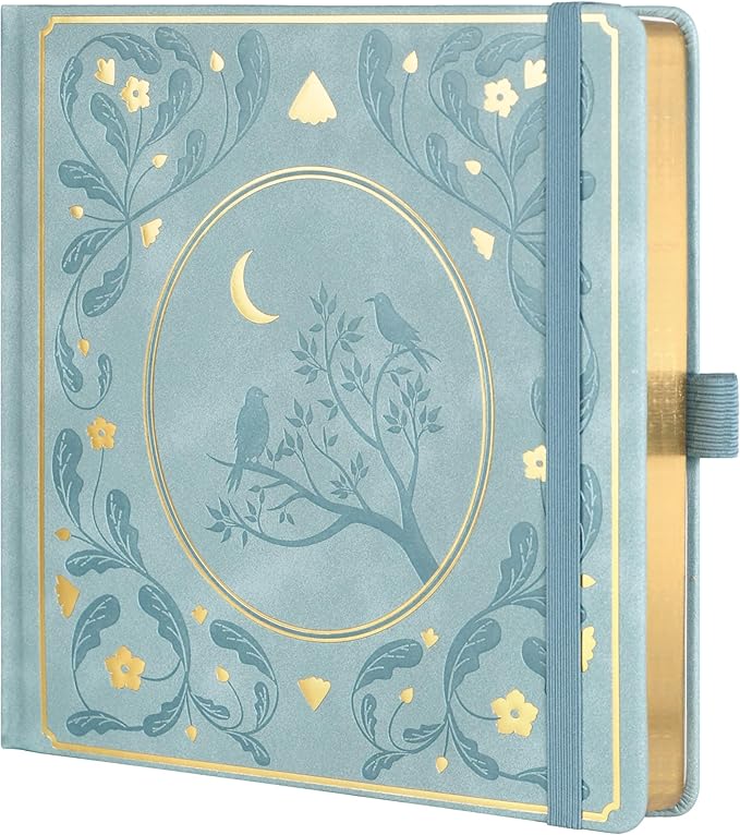 TIEFOSSI Dotted Journal Notebook, Dot Grid Notebook for Women Men, Hardcover PU Leather Journal, 160 GSM Thick Paper, 160 Numbered Pages with Gold Edges, 8 x 8 Square Diary