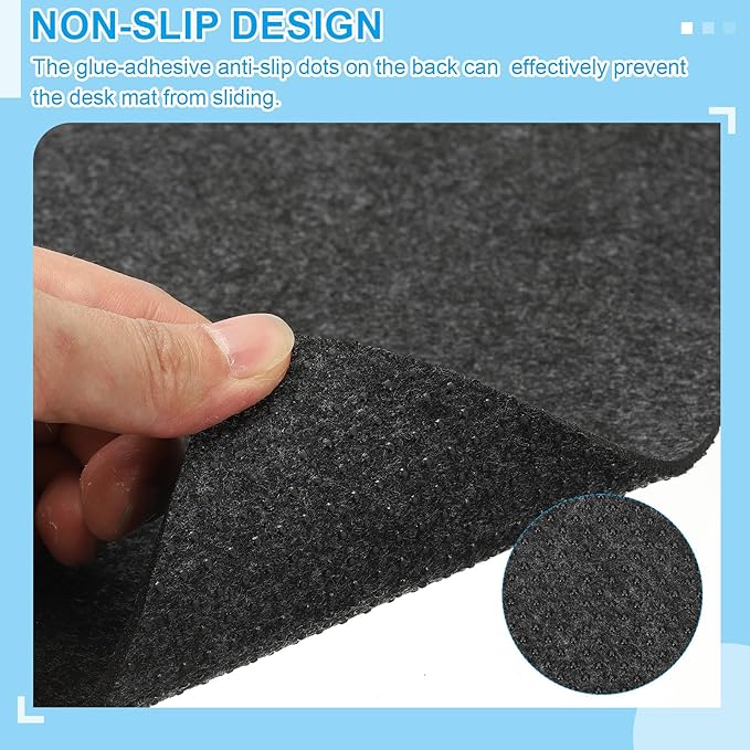 PATIKIL 47.2" x 23.6" Large Felt Desk Pad Protector, Upgrade Non-Slip Desk Mat Full Table Mouse Pad Keyboard Mats for Laptop Computer Writing Desk Table Gaming Home, Dark Gray