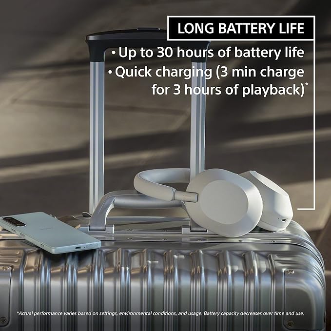 Sony WH-1000XM5 Premium Noise Canceling Headphones, Auto NC Optimizer, 30-Hour Battery, Alexa Voice Control, Silver