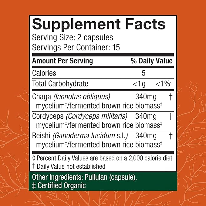 Host Defense Breathe* Capsules - Immune & Respiratory Support Mushroom Supplement - Herbal Lung Health Supplement with Chaga, Reishi & Cordyceps - 30 Capsules (15 Servings)*