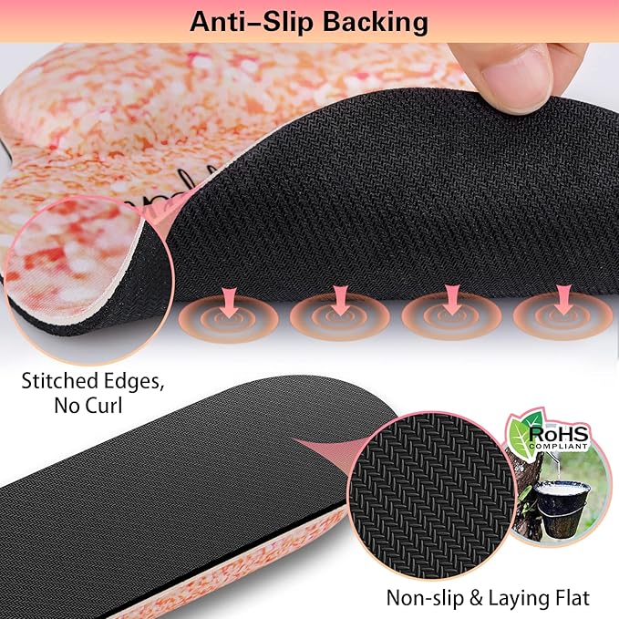 Mouse Pad with Wrist Support, Canjoy 3-in-1 Keyboard Wrist Rest + Ergonomic Mouse Pad + Coaster, Gel Wrist Rest for Computer Keyboard, Easy Typing & Pain Relief
