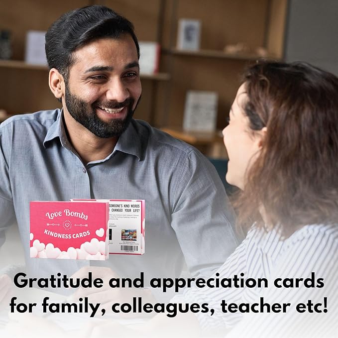 Better Me Love Bombs Kindness Cards – 111 Appreciation & Gratitude Cards, Love Notes for Him & Her, Just Because Gifts, Perfect for Valentine's Day (Red Hearts)