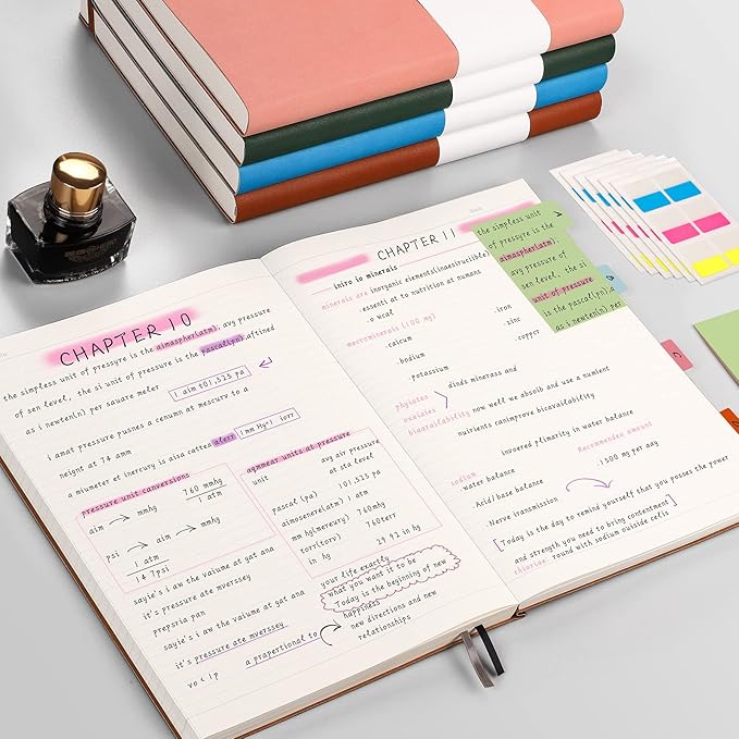 AHGXG Lined Journal Notebook - Thick Journal 320 Pages, A4 Large Notebook College Ruled, 8.5''×11'', 100gsm Thick Paper, Leather Softcover Notebook for Work School - Blue