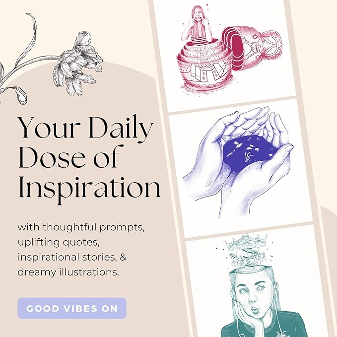 Her Vibe Journal | 13-Week Guided Mindfulness Journal for Women | Fresh Daily Prompts, Activities & Inspiration | Elegant Design & Illustrations | Nurture Self-Love & Wellness | A5 | Gift Box Included