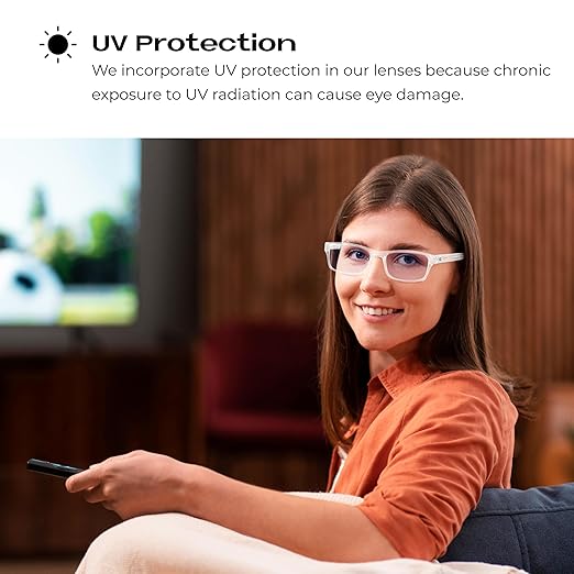 Readerest 0.5 Blue Light Reading Glasses - Lightweight Computer Glasses - Eye Strain, UV Glare Protection (Clear)