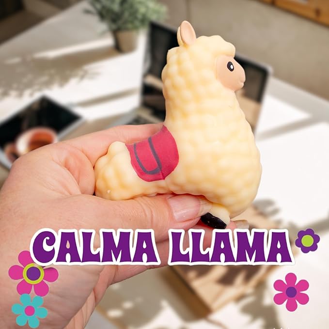 Boxer Gifts Calma Llama Stress Relief Toy | Unique Stress Balls for Adults & Teenagers - Animal Squishy Fidget Toys for Anxiety - Cool Desk Accessories | Cute Stocking Stuffer Llama Gifts