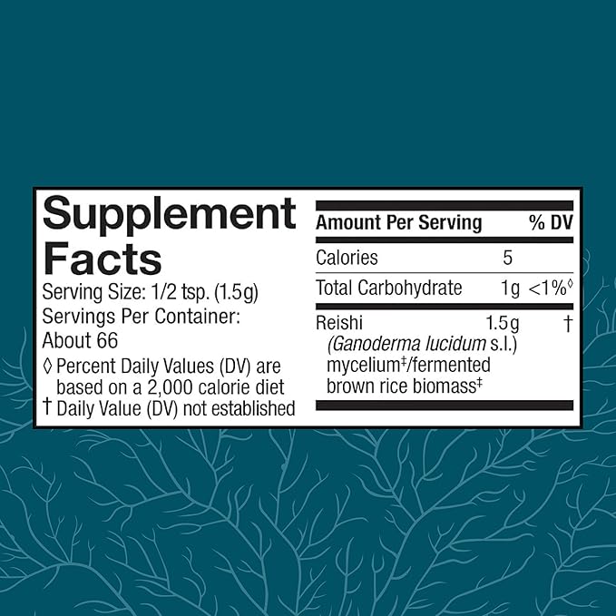 Host Defense Reishi Powder - Mushroom Mycelium Powder - Heart & Immune Health Support Supplement - Mushroom Supplement to Support Energy & Vitality - Aids Overall Well-Being - 3.5 oz (66 Servings)*