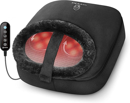 COMFIER Foot Massager with Heat, Electric Foot Warmer,Gifts for Women,Men, Shiatsu Feet Massager Machine for Plantar Fasciitis,Neuropathy, 2-in-1 Foot & Back Massager, Foot Heater