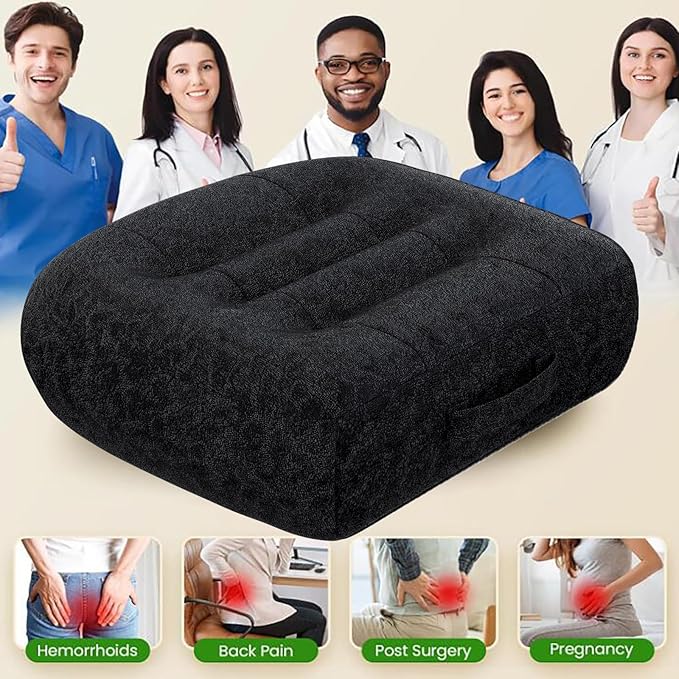 Super Thicken Car Seat Cushion for Adults/Office Chair Cushions/Butt Pillow for Car Long Sitting,Portable Car Seat Pad Fatigue Relief Suitable for Trucks,Cars,Office Chairs,Wheelchairs（Black）